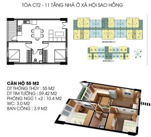 Căn hộ 55m2 Nhà ở xã hội Pink Star City Quế Võ Bắc Ninh
