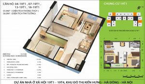 Căn Hộ 55,9m2 2PN Nhà Ở Xã Hội Lucky House Kiến Hưng Hà Đông