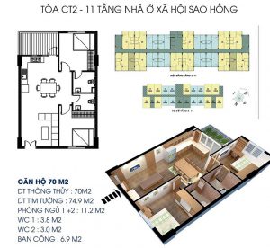 Căn hộ 70m2 Nhà ở xã hội Pink Star City Quế Võ