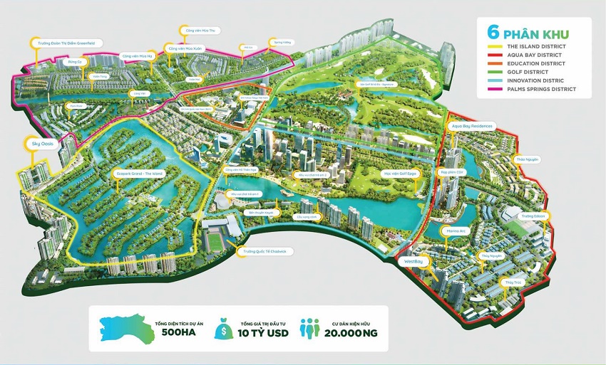 Mặt bằng tổng thể Khu đô thị Ecopark Văn Giang