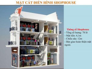 Mặt cắt đướng Shophouse Chợ Phương Liễu Quế Võ
