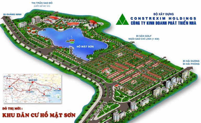 Phối cảnh Tổng thể khu đô thị Hồ Mật Sơn Chí Linh
