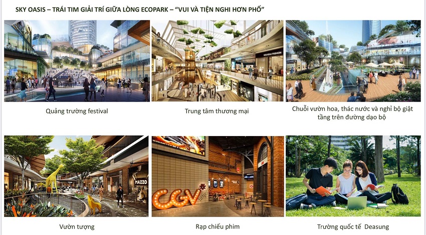 Tiện ích khu đô thị Ecopark Văn Giang