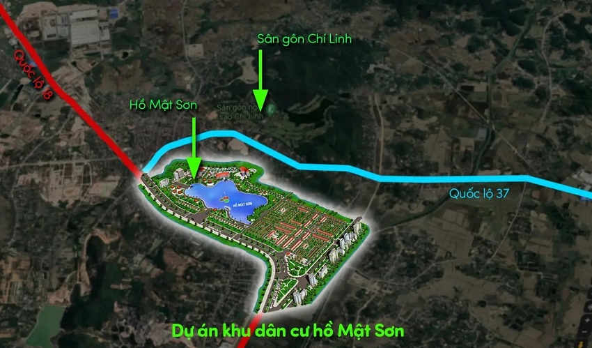 Vị trí Khu đô thị Hồ Mật Sơn Chí Linh - Hải Dương
