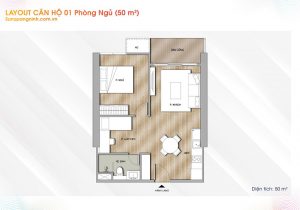 Căn hộ dual kye có diện tích là 50m2
