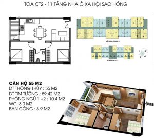 Căn hộ 55m2 Chug cư Sao Hồng Pink Star City Quế Võ Bắc Ninh