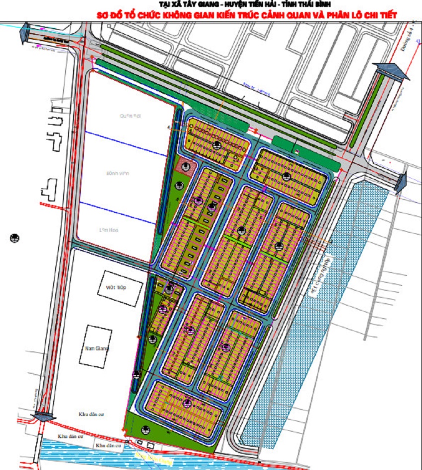 Sơ đồ Phân lô dự án Trái Diêm 3 Center City Tiền Hải