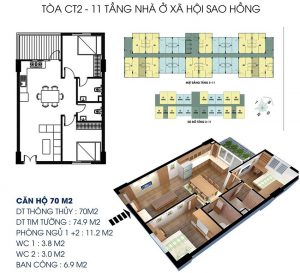 Căn hộ 70m2 Chug cư Sao Hồng Pink Star City Quế Võ Bắc Ninh