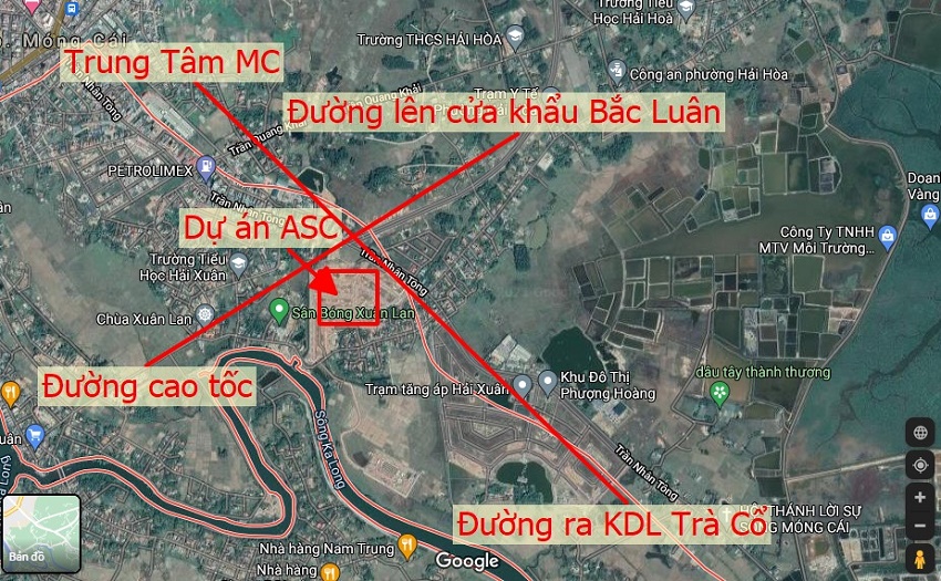 Vị trí dự án ASC Móng Cái - Quảng Ninh