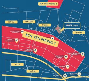 Vị trí Dự án Shophouse Korea Town Yên Phong Bắc Ninh