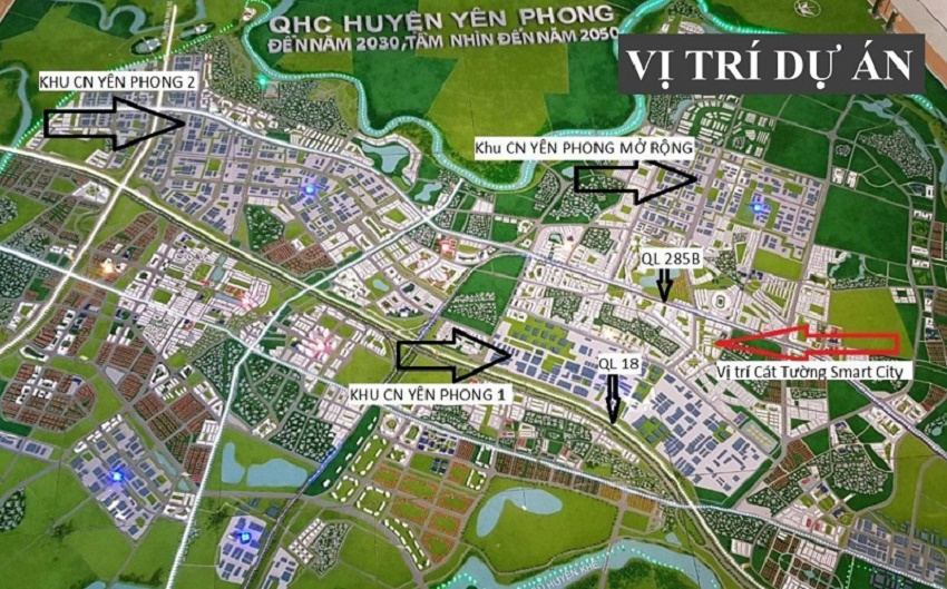 Quy hoạch Vị trí Khu đô thị Cát Tường Smart City Yên Phong Bắc Ninh