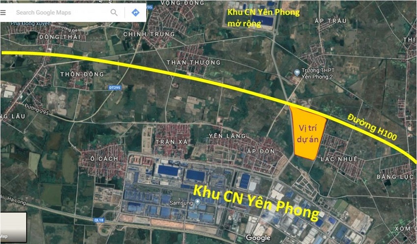 Vị trí Dự án Cát Tường Smart City Yên Phong Bắc Ninh