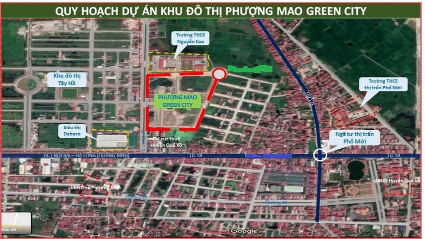 Vị trí quy hoạch Dự án Phượng Mao Green City Quế Võ