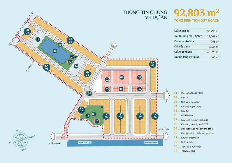 Mặt bằng quy hoạch tổng thể dự án khu đô thị Phú Lộc