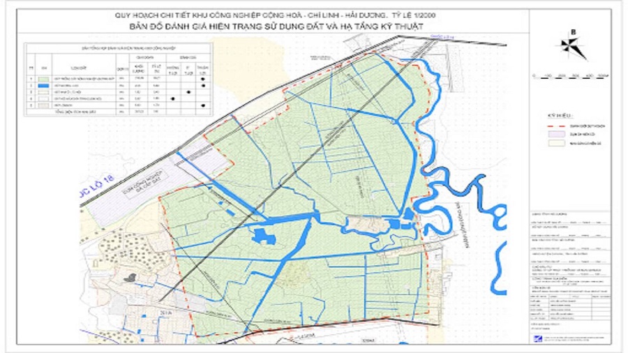 Mặt bằng quy hoạch tổng thể KCN Cộng Hoà Chí Linh