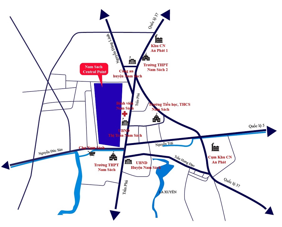 Vị trí xây dựng dự án Nam Sách Central Point Hải Dương