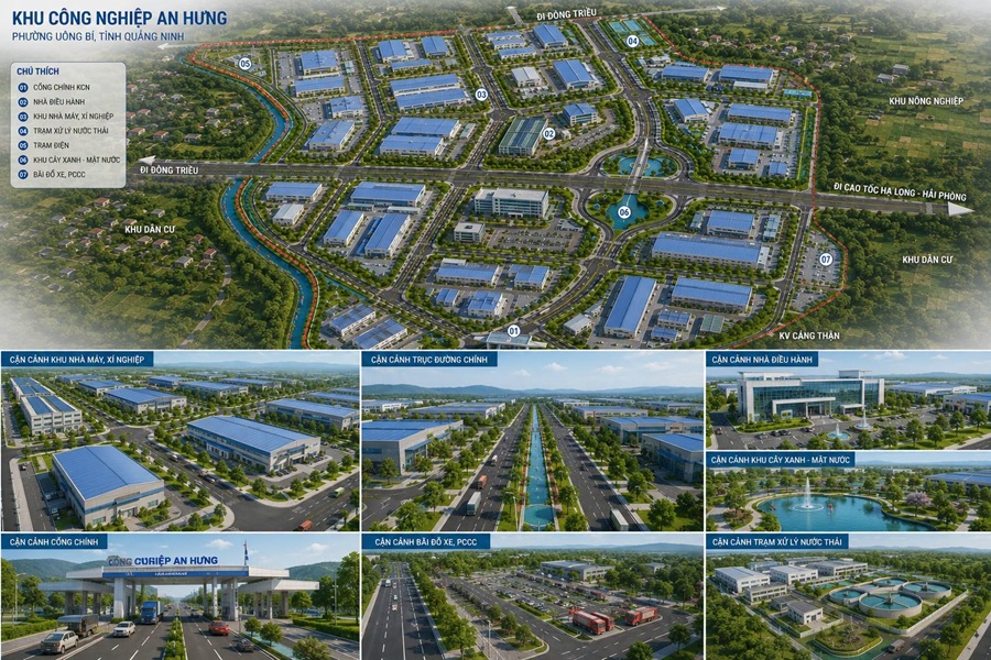 Mặt bằng Quy hoạc Khu Công Nghiệp An Hưng, Quảng Ninh
