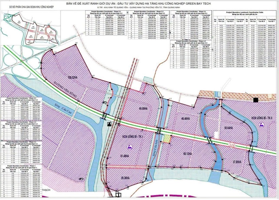 Mặt bằng công bố quy hoạch Khu công Nghiệp Green Bay Tech, Quảng Ninh